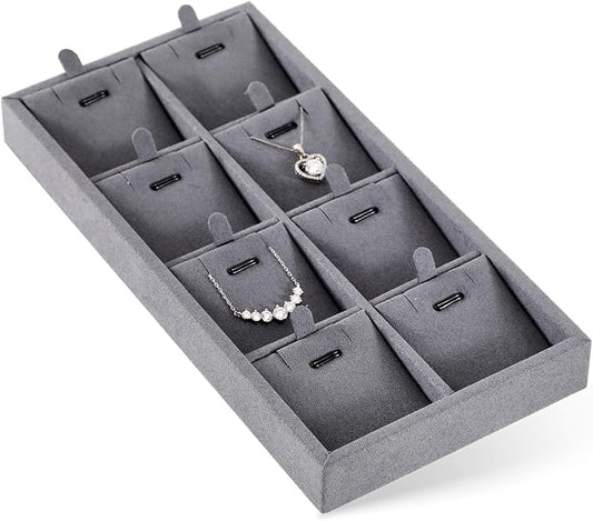 Dark Blue Jewelry Display Tray Ring Necklace Earring Bangle Organizer by Yinbeini