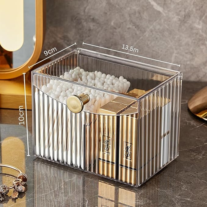 2-Grid Cotton Swab Ball Qtip Holder Dispenser - Image 2
