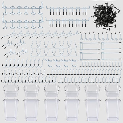 248PCS Pegboard Accessories Organizer Kit, 1/8 and 1/4 inch Pegboard Hooks by Daanxw