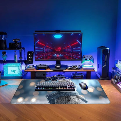 Christmas Snowman Gaming Mouse Pad 31.5"x11.8"Desk Mat Anti-Slip Rubber Base & - Image 9