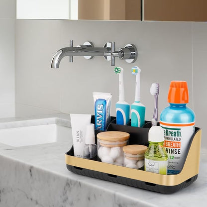Gold Toothbrush Holders for Bathrooms Countertop Organizer - Image 6