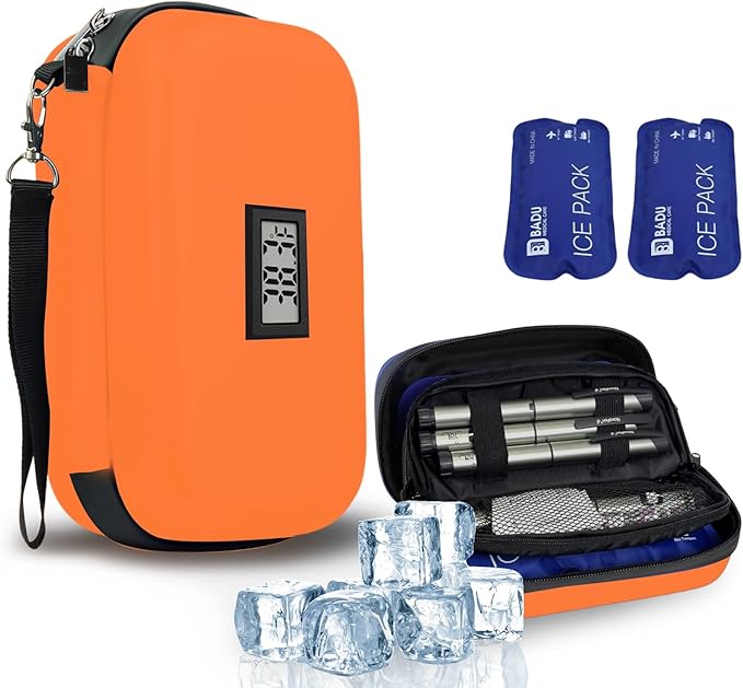 Insulin Cooler Travel Case, 2 × 180g TSA Approved Ice Packs, Refrigerated - Image 2