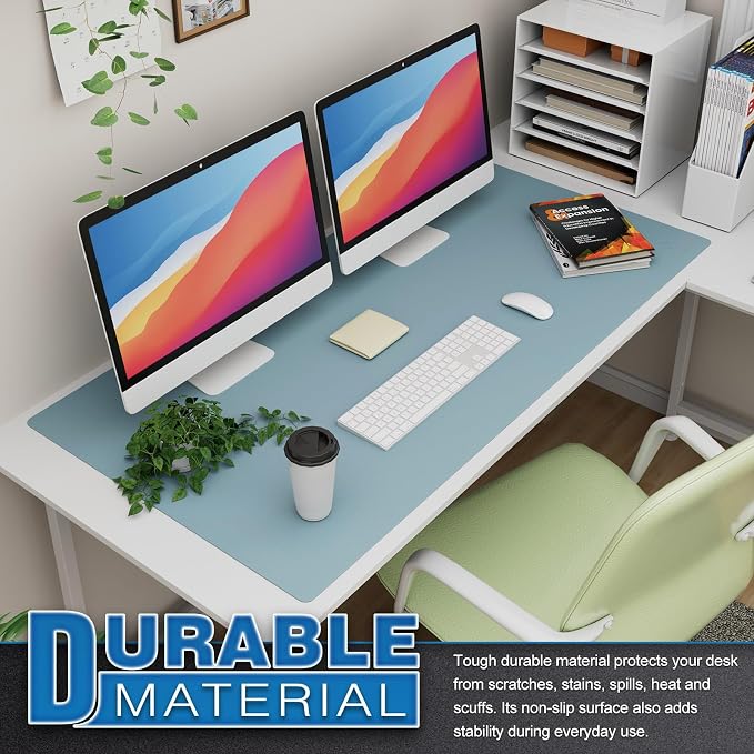 K KNODEL Large Office Leather Desk Mat, Mouse and Keyboard Pad, Computer and - Image 3