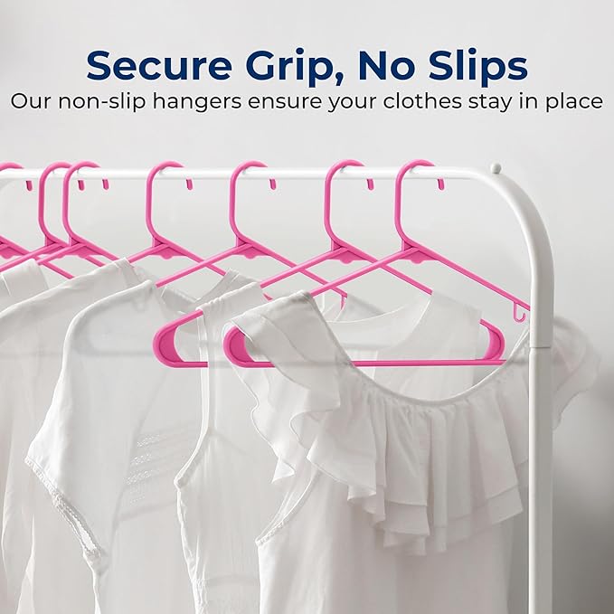 SereneLife 150 Pack Plastic Hangers, Space-Saving Closet Organizers, Durable - Image 3