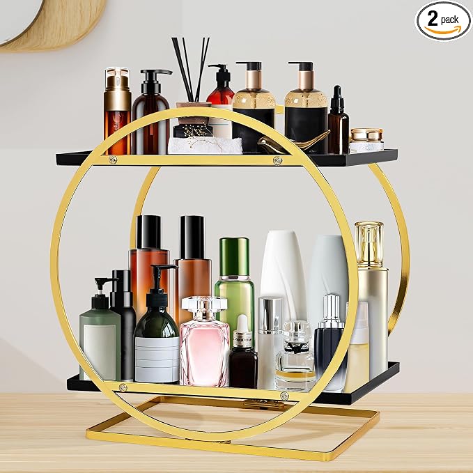 Perfume Organizer for Dresser, 2 Tier Makeup Organizer for Vanity, Bathroom by Hugnew