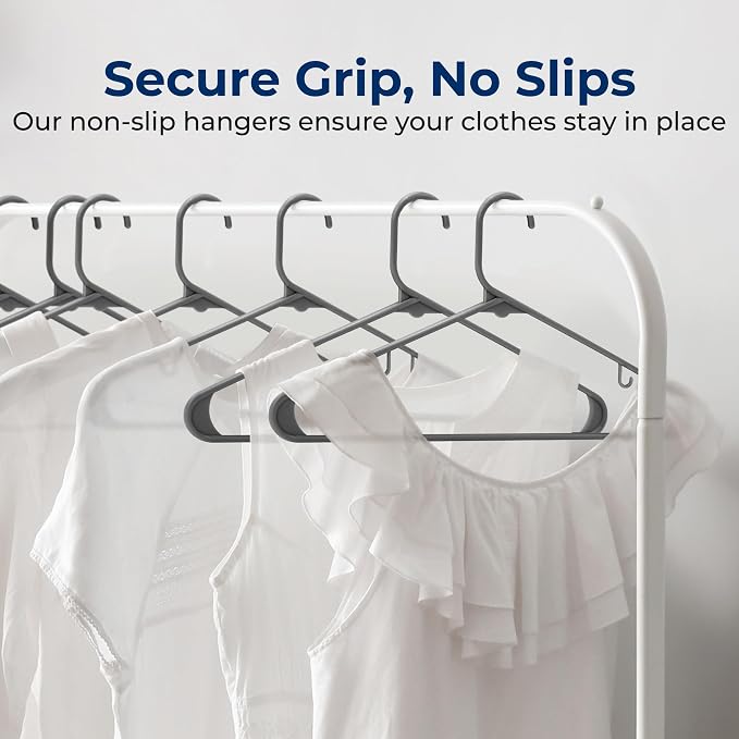 SereneLife 30 Pack Plastic Hangers, Space-Saving Closet Organizers, Durable and - Image 3