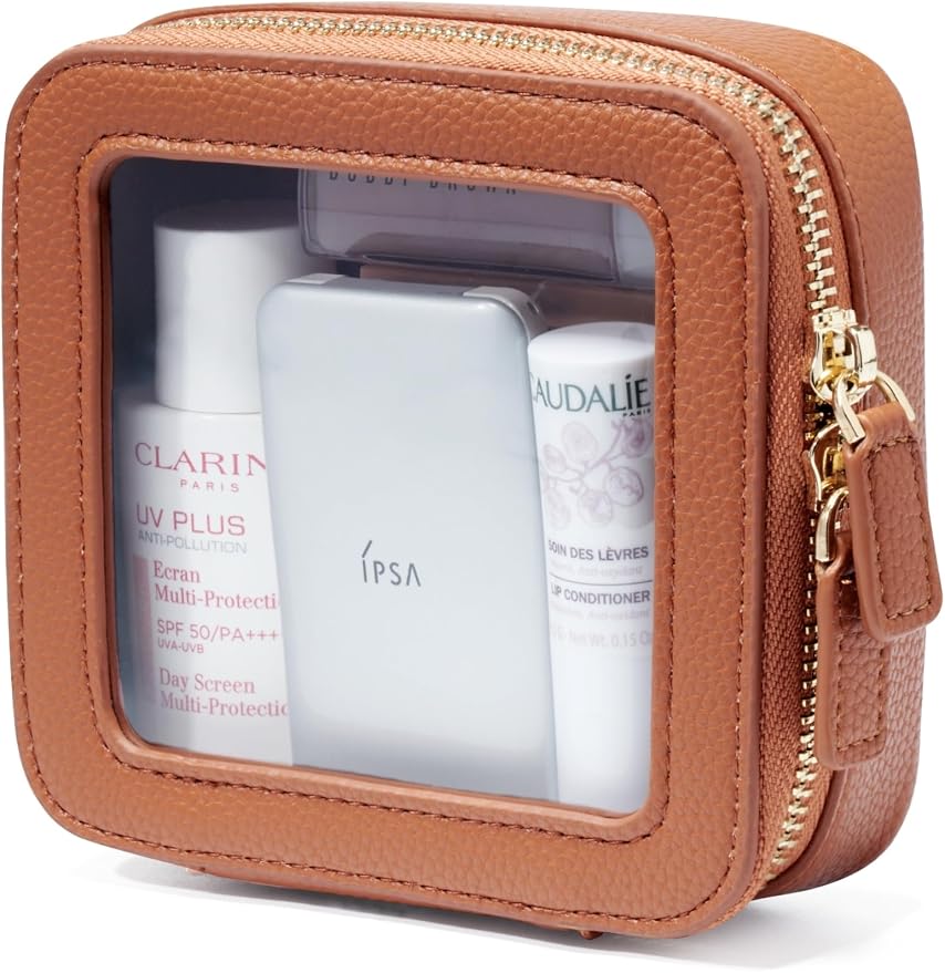 Popvibe Clear Makeup Bag Travel Cosmetic Case Transparent Toiletry Bag by POPVIBE