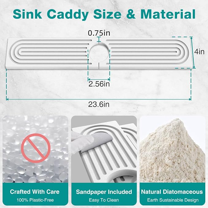 DK177 Diatomite Fast Drying Faucet Mat - Image 2
