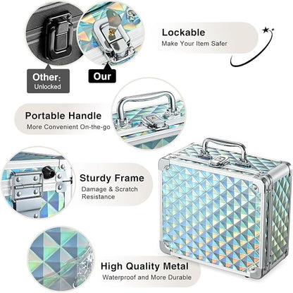 Makeup Case with Magnetic LED Mirror Travel Cosmetic Organizer Portable Makeup - Image 5