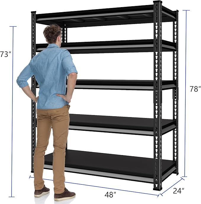 48" W Garage Shelving Heavy Duty, 3000LBS Loads Shelving Units and Storage Racks - Image 3