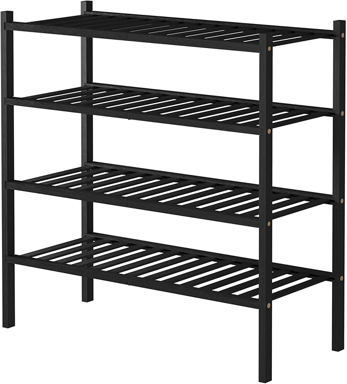 4 Tier Bamboo Shoe Rack for Closet Free Standing Wood Shoe Shelf for Entryway - Image 7