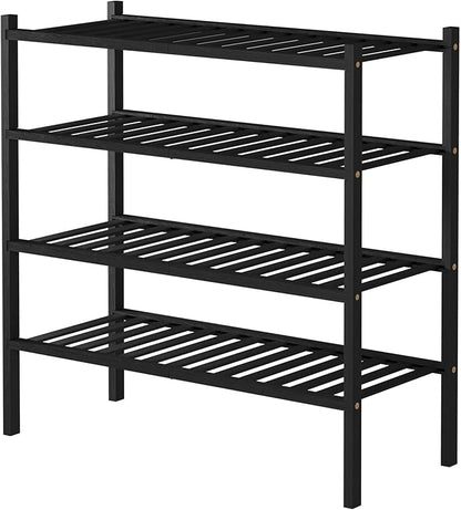 4 Tier Bamboo Shoe Rack for Closet Free Standing Wood Shoe Shelf for Entryway - Image 7
