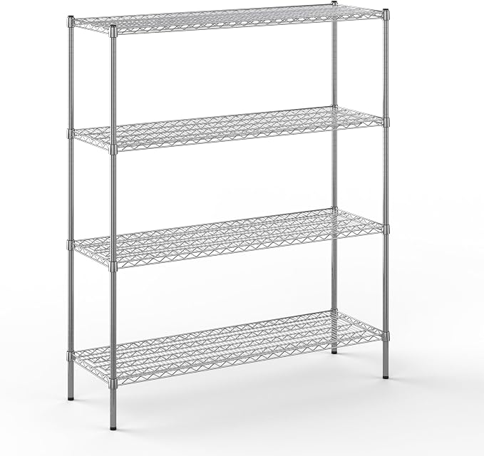 18" Deep x 54" Wide x 64" Height Wire Shelving Kit | 4-Tier | NSF Commercial by Regal+Altair