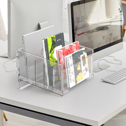File Sorter Organizer, 5 Sections Acrylic Letter Tray - Image 8