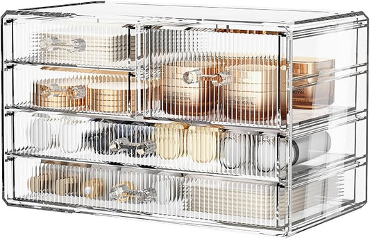 ZHIAI Stackable Storage Drawers, Acrylic Bathroom Counter Organizer Clear by ZHIAI