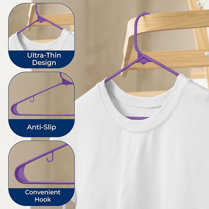 SereneLife Premium 10 Pack Plastic Hangers, Lightweight, Space Saving Clothes - Image 5