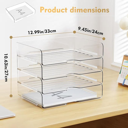 YKLSLH 4 Trays Paper Organizer Letter Tray - Image 5