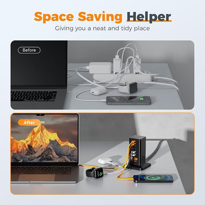 Charging Station PD 100W, TESSAN 9-in-1 USB C Power Strip - Image 5