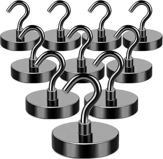 MIKEDE Black Magnetic Hooks Heavy Duty, 170LB+ Strong Neodymium Magnets by MIKEDE