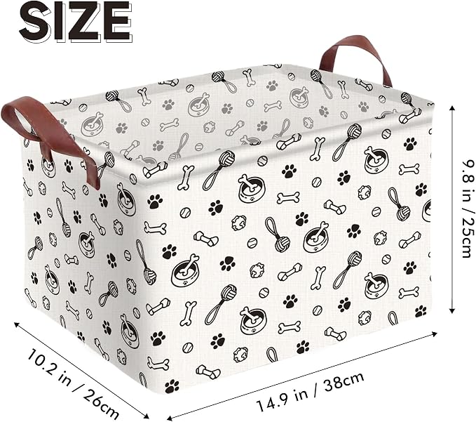 Dog Paw Storage Basket Waterproof Canvas Toy Storage Bin Storage Organizer - Image 2