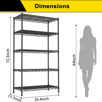GIOTORENT 5-Wire Garage Shelving Storage Shelves, Kitchen Storage Adjustable - Image 3