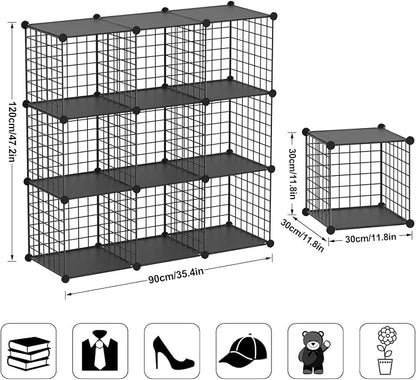 TUMUCUTE Wire Cube Storage Organizer, 9-Cube Metal Storage Shelves Bookshelf - Image 3