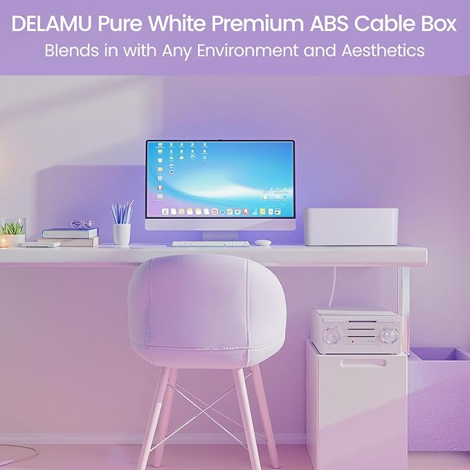 Delamu 2 Pack Cable Management Box, Stylish Cable Organizers - Image 6