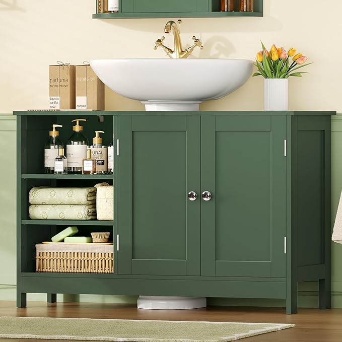 TEENFON 35.4" Pedestal Sink Storage Cabinet - Image 2