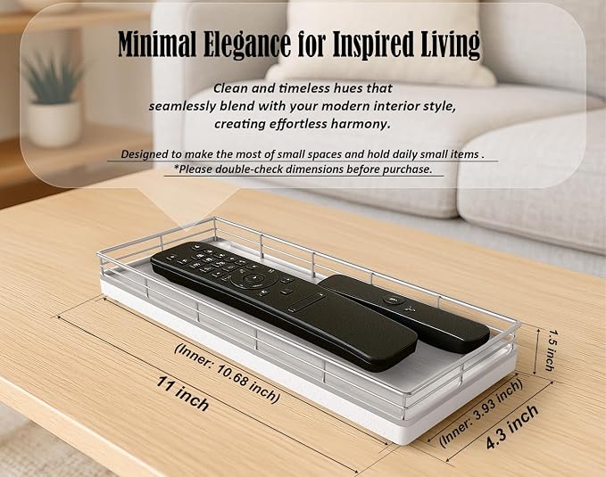 Bathroom Tray for Counter, Oak Wooden 11.2" L Vanity Tray for Jewelry Candle - Image 2