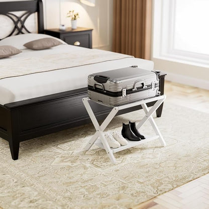HITNET White Luggage Rack, Folding Suitcase Stand - Image 8