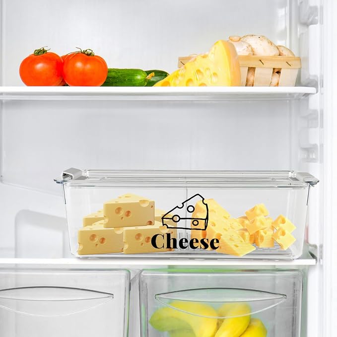 Cheese Container Airtight with Draining Basket Cream Block Cheese Sliced - Image 6