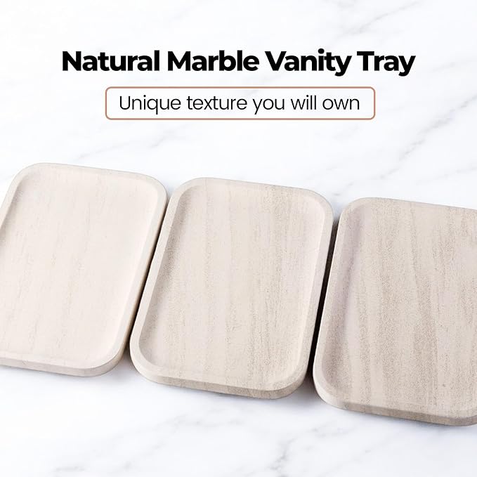 Marble Vanity Tray, Bathroom Tray Countertop, Decorative Dresser Organizer - Image 5