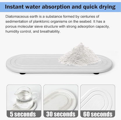 2PCS Water Absorbing Stone Tray, Fast Drying Diatomite Stone Sink Tray - Image 4