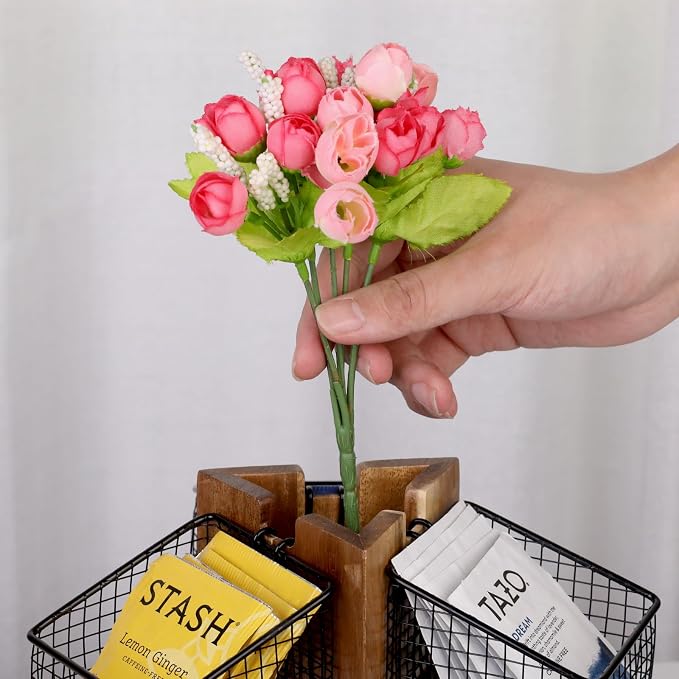 HTB Carousel Tea Bag Organizer for Counter, 2 Tier Tea Bag Holder - Image 3
