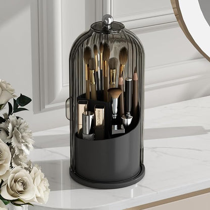 GAXmi Makeup Brush Holder with Lid Cosmetic Tools Organizer 360 Rotating by GAXmi