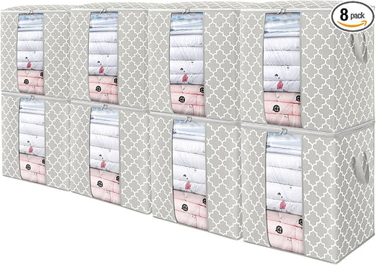 WISELIFE Storage Bags 8 Pack/100L Large Blanket Clothes Organization and by WiseLife