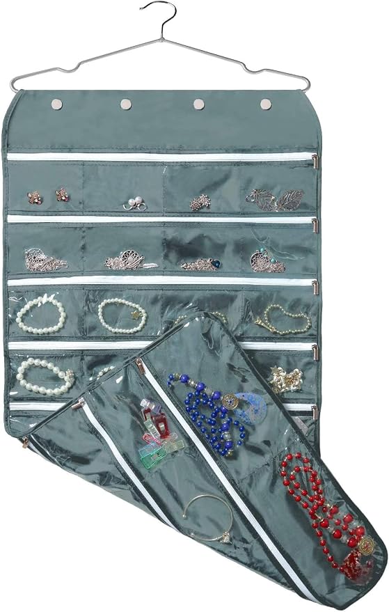 BB Brotrade Hanging Jewelry Organizer, Accessories Organizer, 56 Zipper Pocket by BB+Brotrade