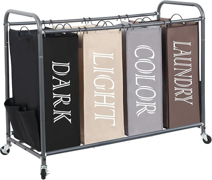STORAGE MANIAC Laundry Sorter 4 Section, 47.8 Gal Laundry Hamper by STORAGEMANIAC