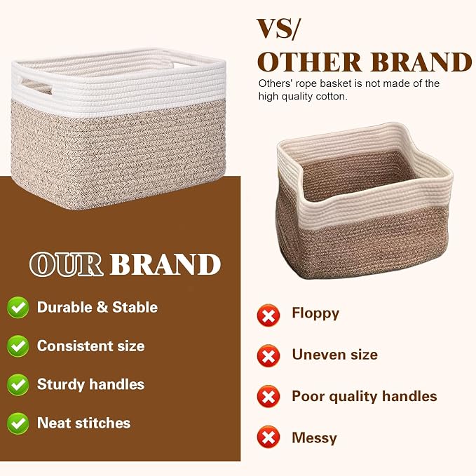 Storage Baskets for Organizing, 4 Pack Storage Baskets for Shelves, Woven - Image 4