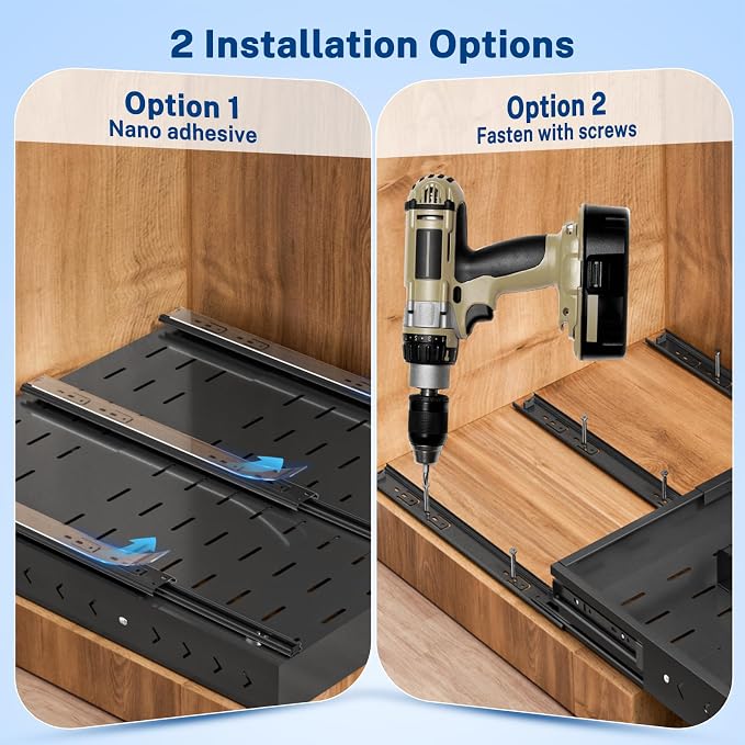 Insputer Pull Out Cabinet Organizer ExpandableW &D, Slide Out Drawers - Image 7