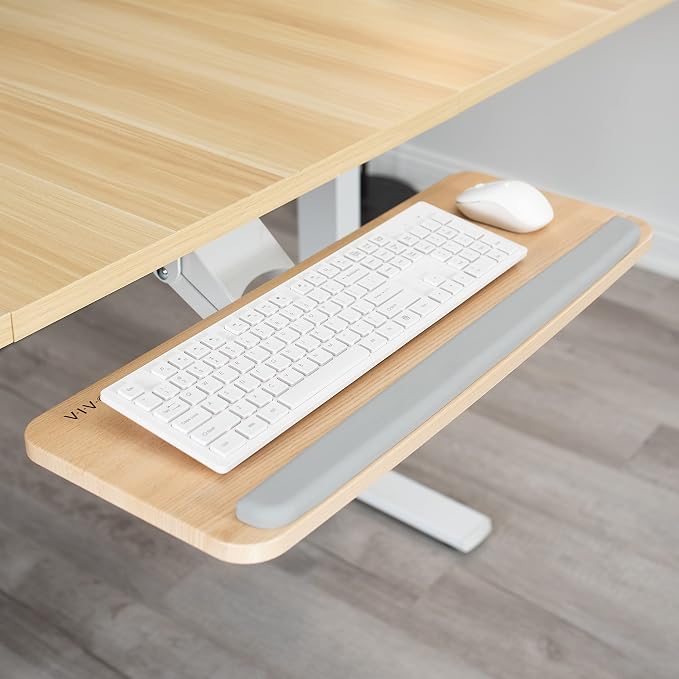 VIVO Adjustable Computer Keyboard and Mouse Platform Tray Ergonomic Under Table - Image 2