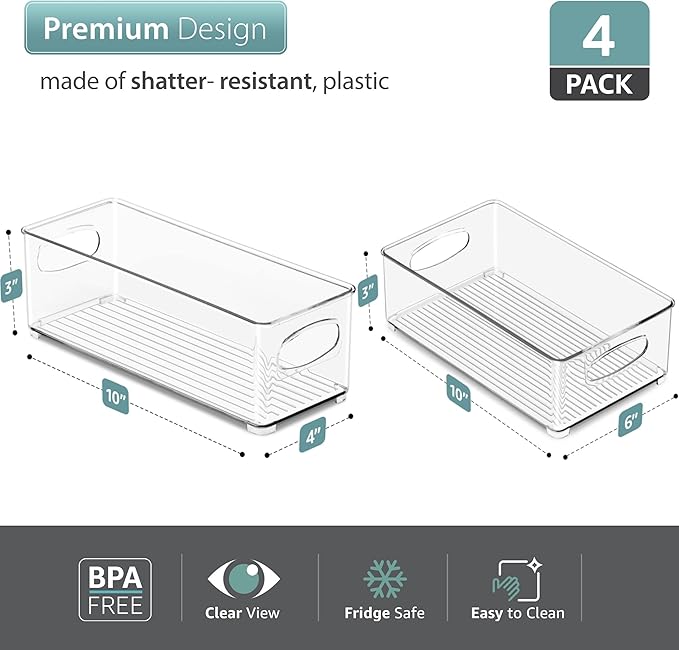 Sorbus Stackable Refrigerator Organizer Bins - Image 4