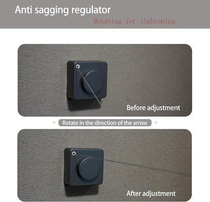 Indoor Retractable Clothesline, Wall-Mounted Heavy Duty Laundry Line, Stainless - Image 3