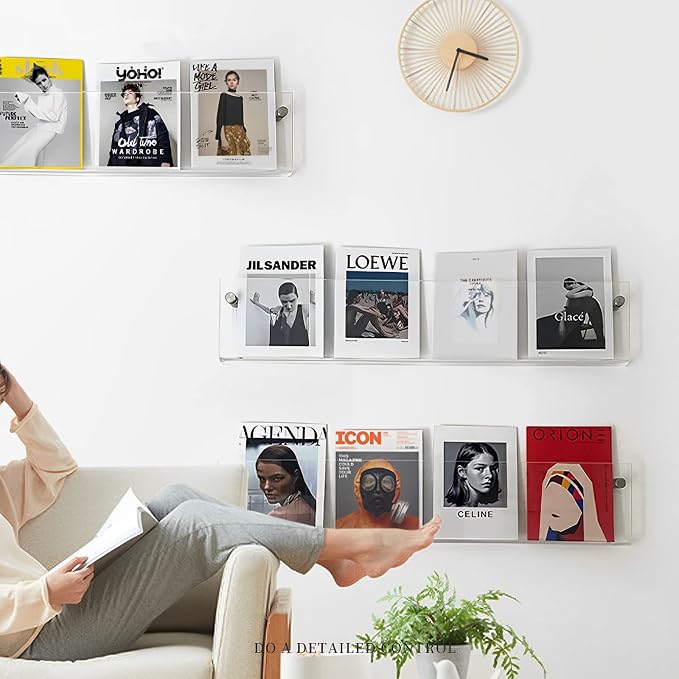 ROYALITA 2-Pack Acrylic Magazine Holder Vinyl Records Holder, Display Floating - Image 7