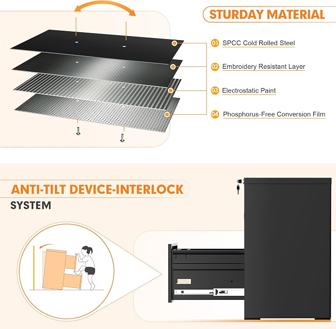 INTERGREAT 2 Drawers File Cabinet - Image 5