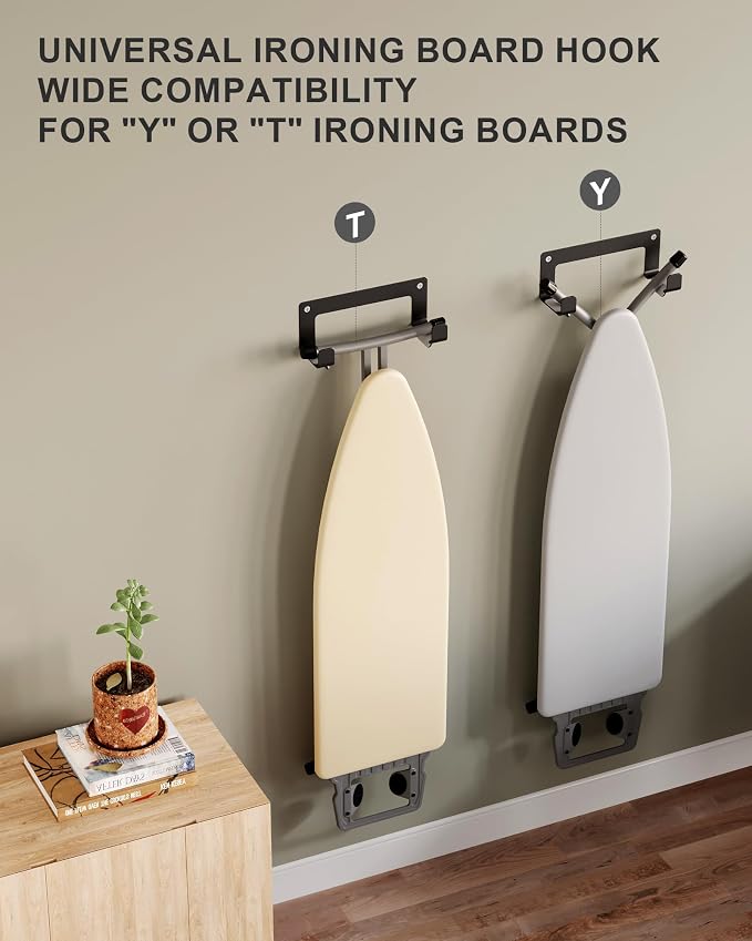 Ironing Board Hanger Wall Mount Stainless Steel, Y T Leg Ironing Board Holder - Image 2