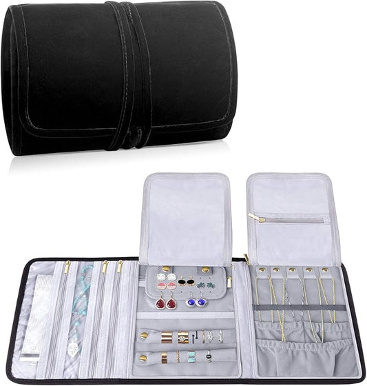 Teamoy Velvet Travel Jewelry Roll, Jewelry Storage Bag Organizer by Teamoy
