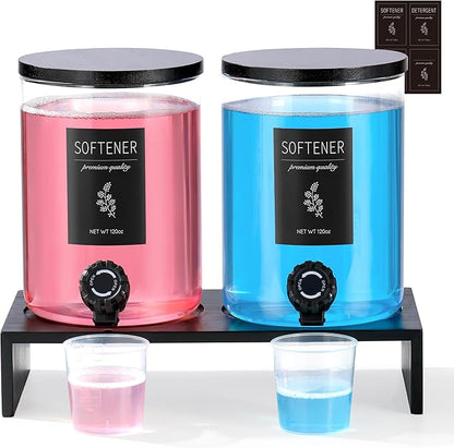 Glass Laundry Detergent Dispenser - 120 Oz Liquid Detergent by KitHero