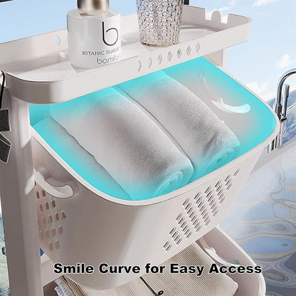 4-Tier Rolling Laundry Hamper Cart - Image 5