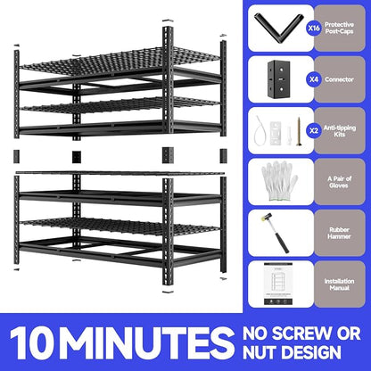 4-Tier 60" W X 24" D X 60" H Garage Shelves 2500LBS Heavy Duty Shelving - Image 7